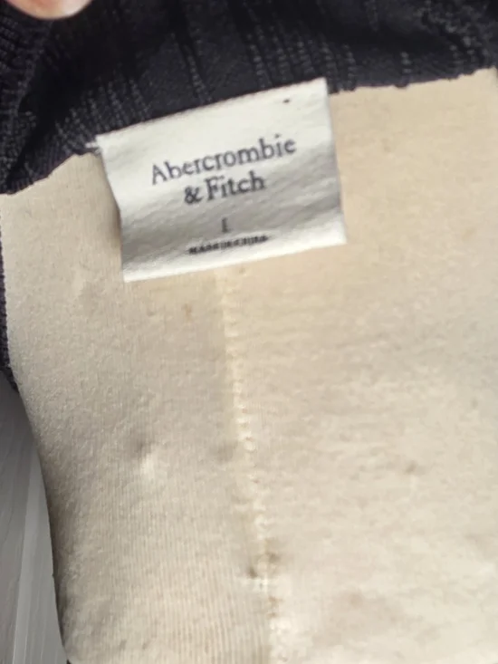 Abercrombie & Fitch Ribbed Knit Dress Women Large Black Bodycon Midi Long Sleeve - Picture 9 of 9